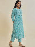 Floral Printed Gotta Patti Pure Cotton Kurta With Trousers & With Dupatta