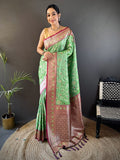 Luxurious silk Saree with rich woven pallu design