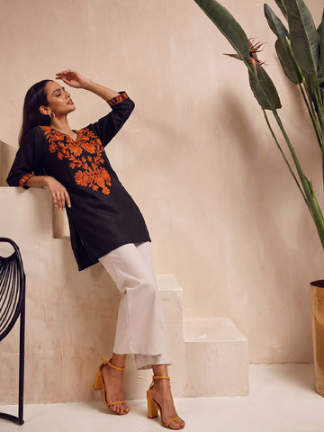 Kashmiri Embroidered Short Kurti