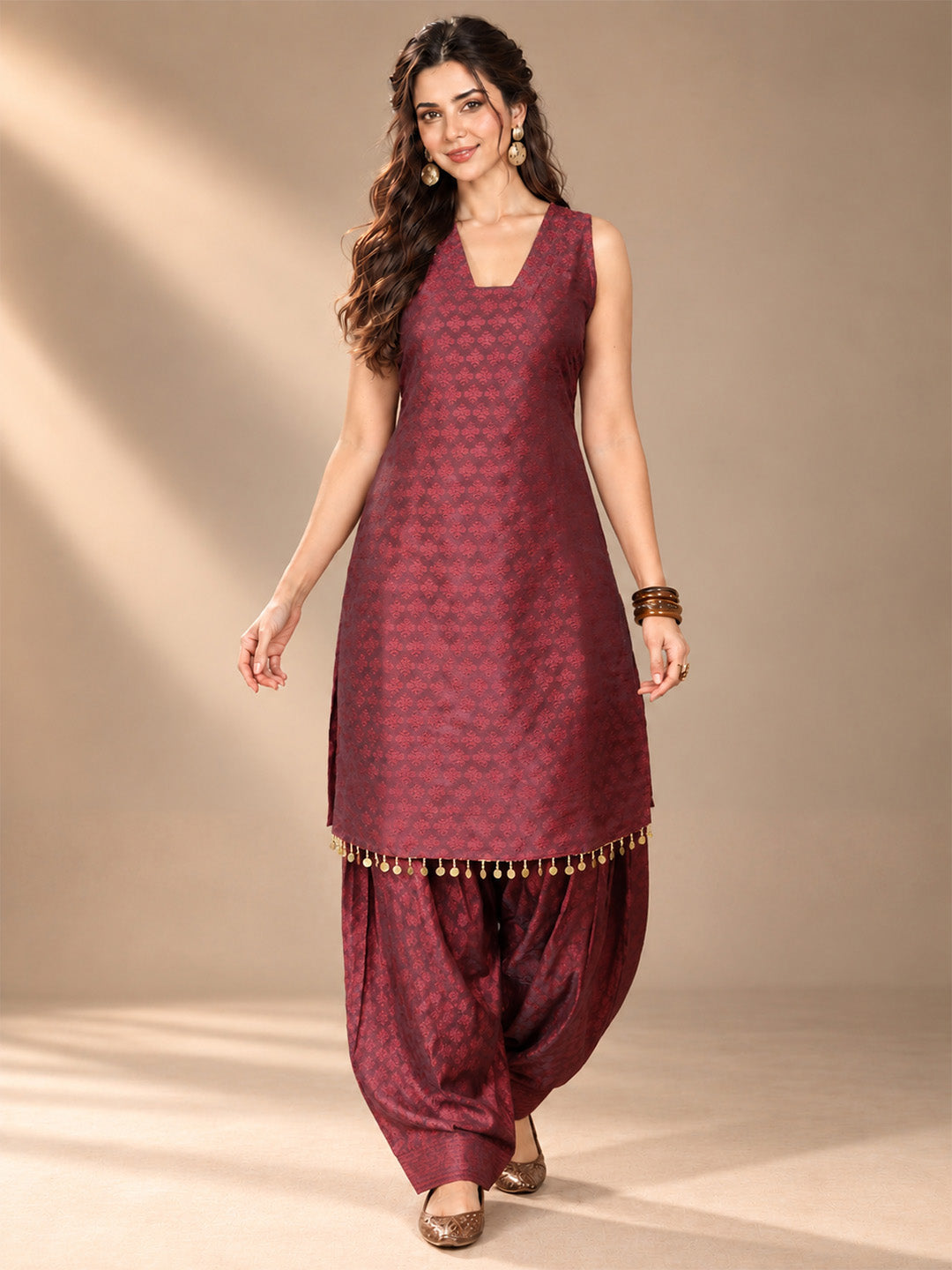 Varanga Women Ethnic Motifs Regular Kurta with Patiala