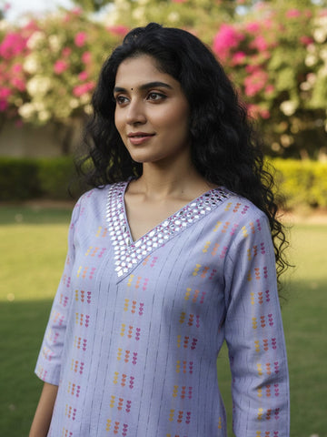 The Lavender Linear kurta Set