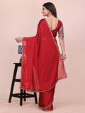 Varanga Embellished Embroidered Silk Blend Heavy Work Saree