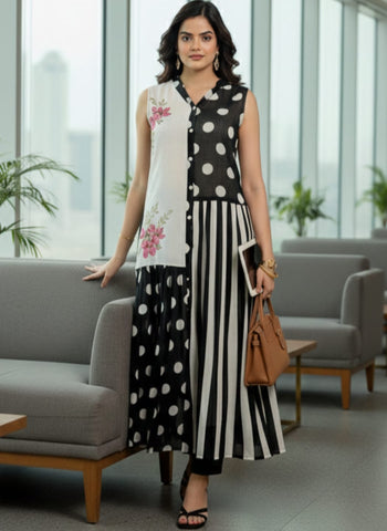 The Chromatic Panel Fusion Kurta