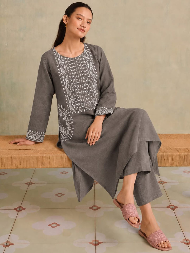 The Sandstone Lattice Women Kurta Set