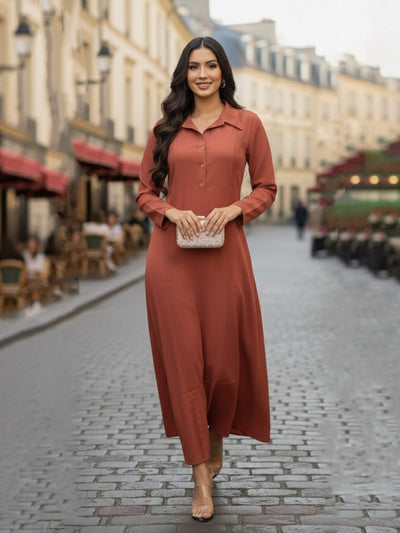 The Terracotta Poise  Dress