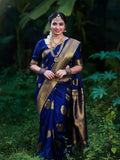 Ethnic Motifs Silk Cotton Handloom Banarasi Saree