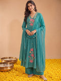 Women'S Mul Chanderi Kurta Set With Chiffon Dupatta