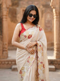 chiffon saree with embroidered border