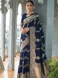 Ethnic Motifs Silk Cotton Handloom Banarasi Saree