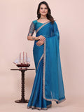 Varanga Embellished Embroidered Poly Chiffon Designer Saree