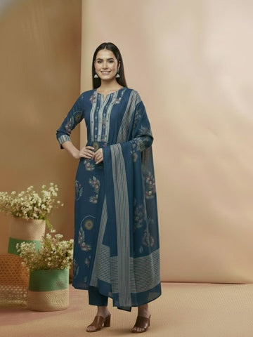 Floral  3-Piece Suit Set in Cotton