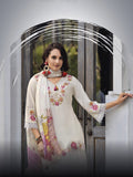 Varanga Women Floral Heavy Thread Embroidered Schffili Hem Kurta With Trouser & Dupatta