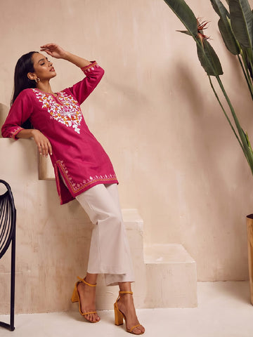 Kashmiri Embroidered Short Kurti