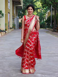 Ethnic Motifs Silk Cotton Handloom Banarasi Saree