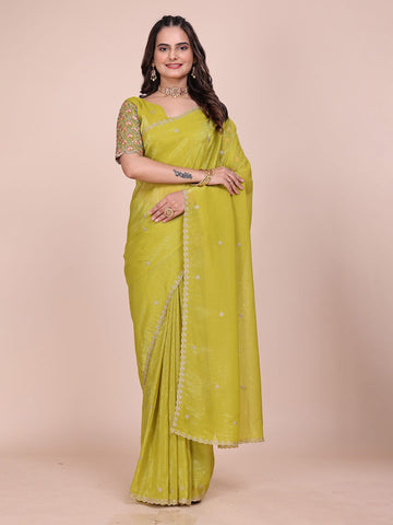 Varanga Embellished Embroidered Poly Chiffon Saree