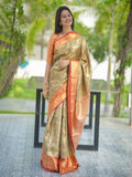 Classic Indian Silk Saree with Rich woven  Pallu Design