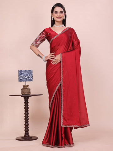 Varanga Embroidered Poly Chiffon Heavy Work Saree