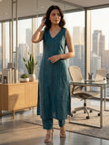 Effortless Teal Radiance Kurta Set