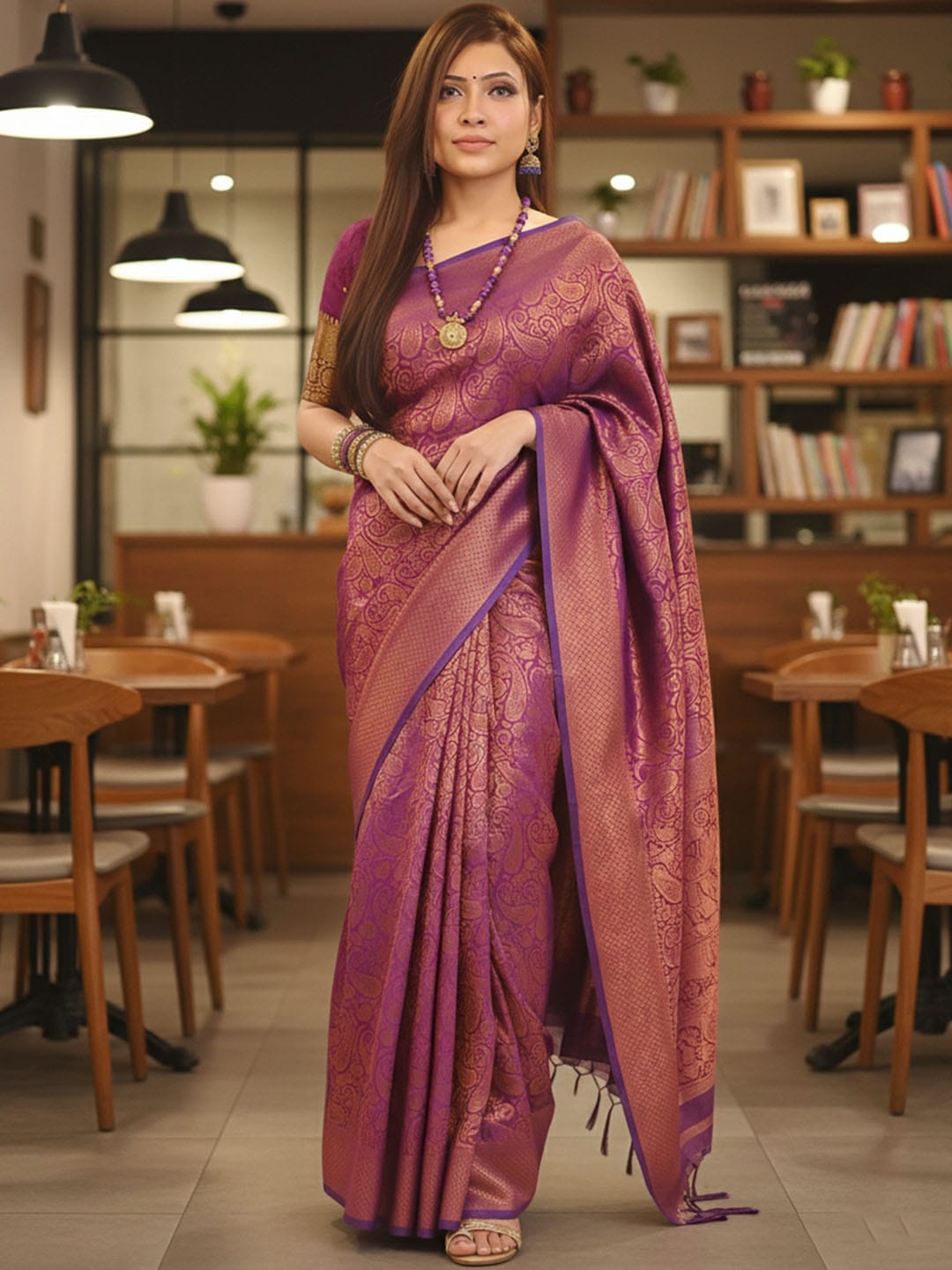 Ethnic Motifs Silk Cotton Handloom Banarasi Saree