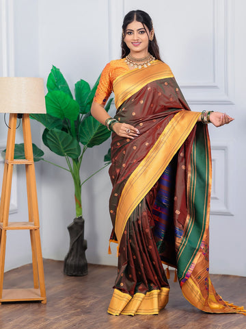 Classic Indian Silk Saree with Rich woven  Pallu Design
