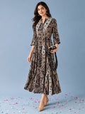 Paisley-Print Tiered Maxi Dress
