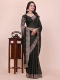 Varanga Floral Embroidered Poly Georgette Heavy Work Saree