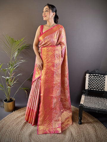 Luxurious silk Saree with rich woven pallu design