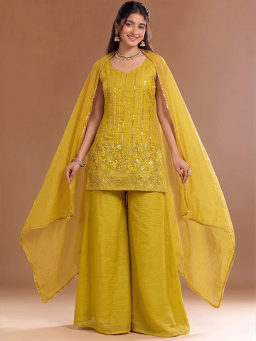 Varanga Embroidered Kurta With Dupatta | Art Silk | Festive