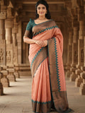 Ethnic Motifs Silk Cotton Handloom Banarasi Saree
