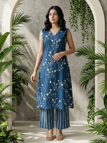 Effortless Summer Indigo Kurta Set