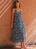 Desert Bloom Teal Strappy Dress