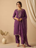 Kurta With Zari Embroidery, Teamed With Trousers And Paired With Dupatta Featuring  Lace Detailing