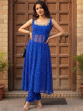 The Royal Neel Bandhani Women's Kurta Set