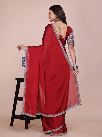 Varanga Embellished Embroidered Silk Blend Saree