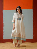 Geometric Border Artisan Kurta with Dupatta