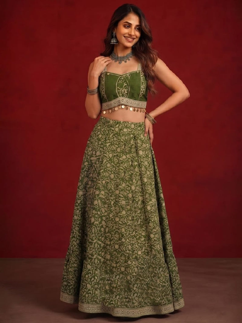 Block Printed Lehenga Choli Set