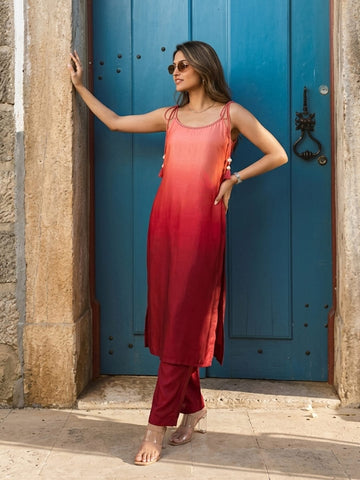 Women's Sunset Ombre kurta Set