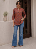 Rust Ajrakh Women's Kurta