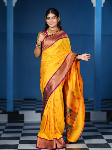 Classic Indian Silk Saree with Rich woven  Pallu Design