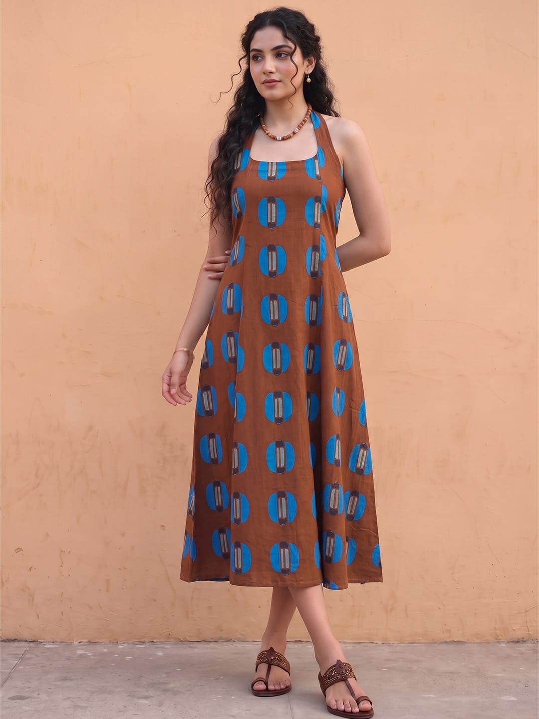 Choco-Pop Halter Women's Maxi Dress