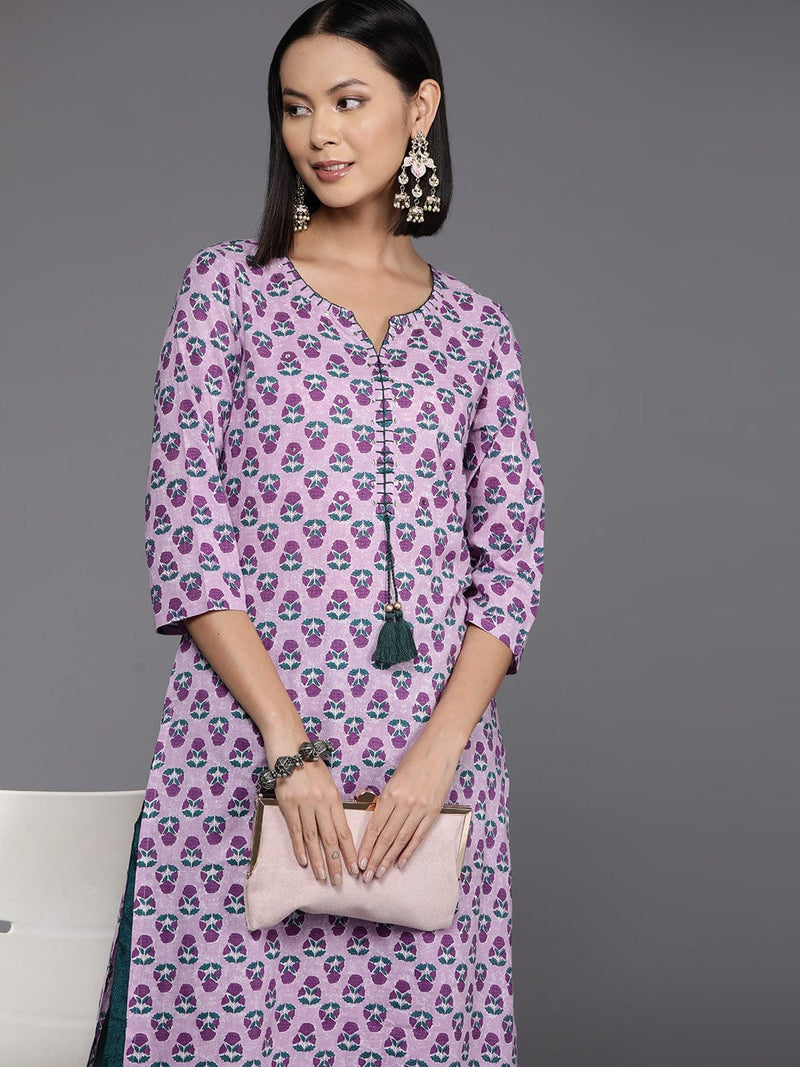 Varanga Women Ethnic Motifs Printed Sequinned Cotton Kurta