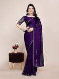Varanga Embellished Embroidered Silk Blend Heavy Work Saree