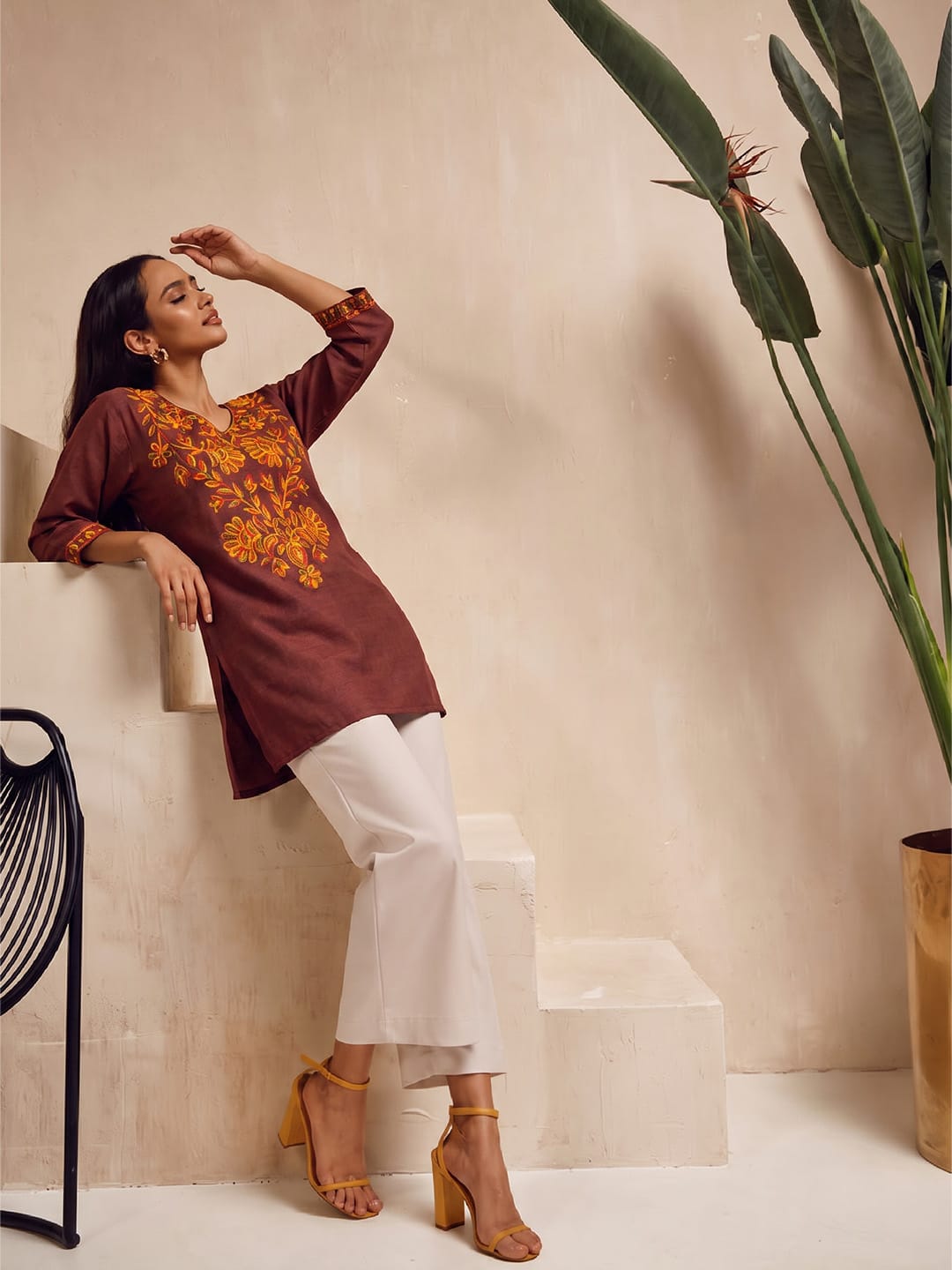 Kashmiri Embroidered Short Kurti