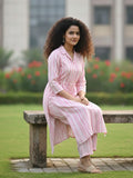Straight Fit pink Striped cord Set