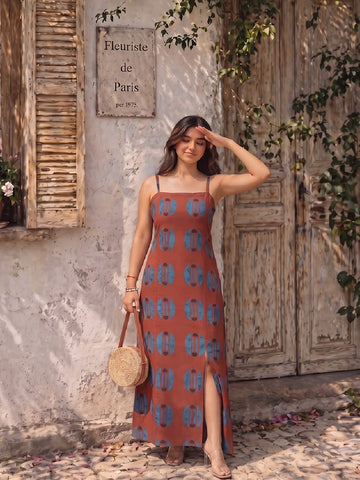 Varanga Maroon Colored Women Summer Dress