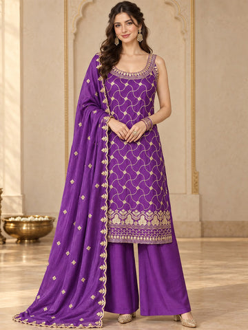 Varanga Women Ethnic Motifs Embroidered Regular Kurta with Palazzos & With Dupatta