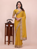 Varanga Floral Embroidered Poly Georgette Saree