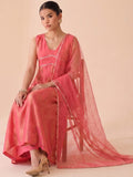Desert Rose Flared Slit Women's Kurta Set With Dupatta