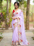 chiffon saree with embroidered border