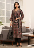 Varanga Women Black Ethnic Floral Printed  Kurta With Solid Trouser.